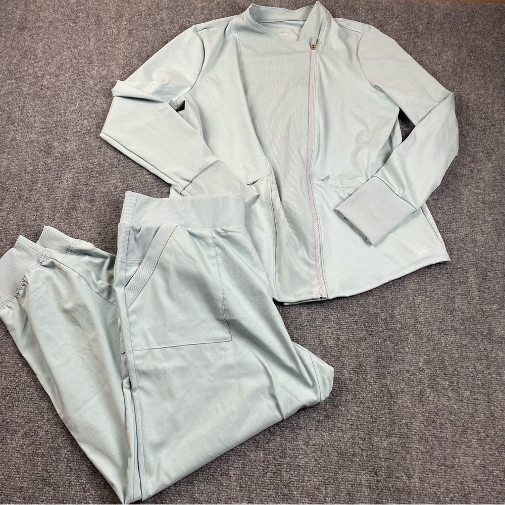 ZUDA Women’s Z-Move Knit Moto Jacket and Jogger Pants Athletic set size: Large
